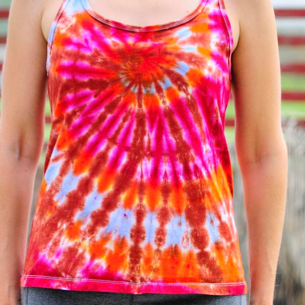 Womens Tank Top Size XL Handmade Tie Dye Hippie Festival Vacation OOAK Brand New - Picture 2 of 5